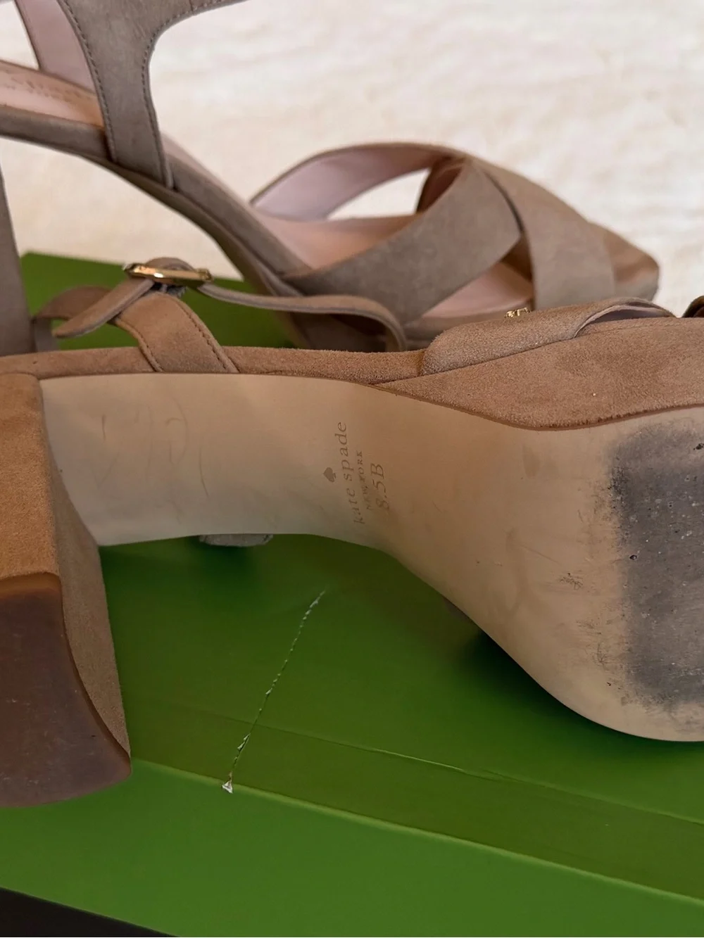 Kate Spade Delia Suede Platform Block Heel Sandals